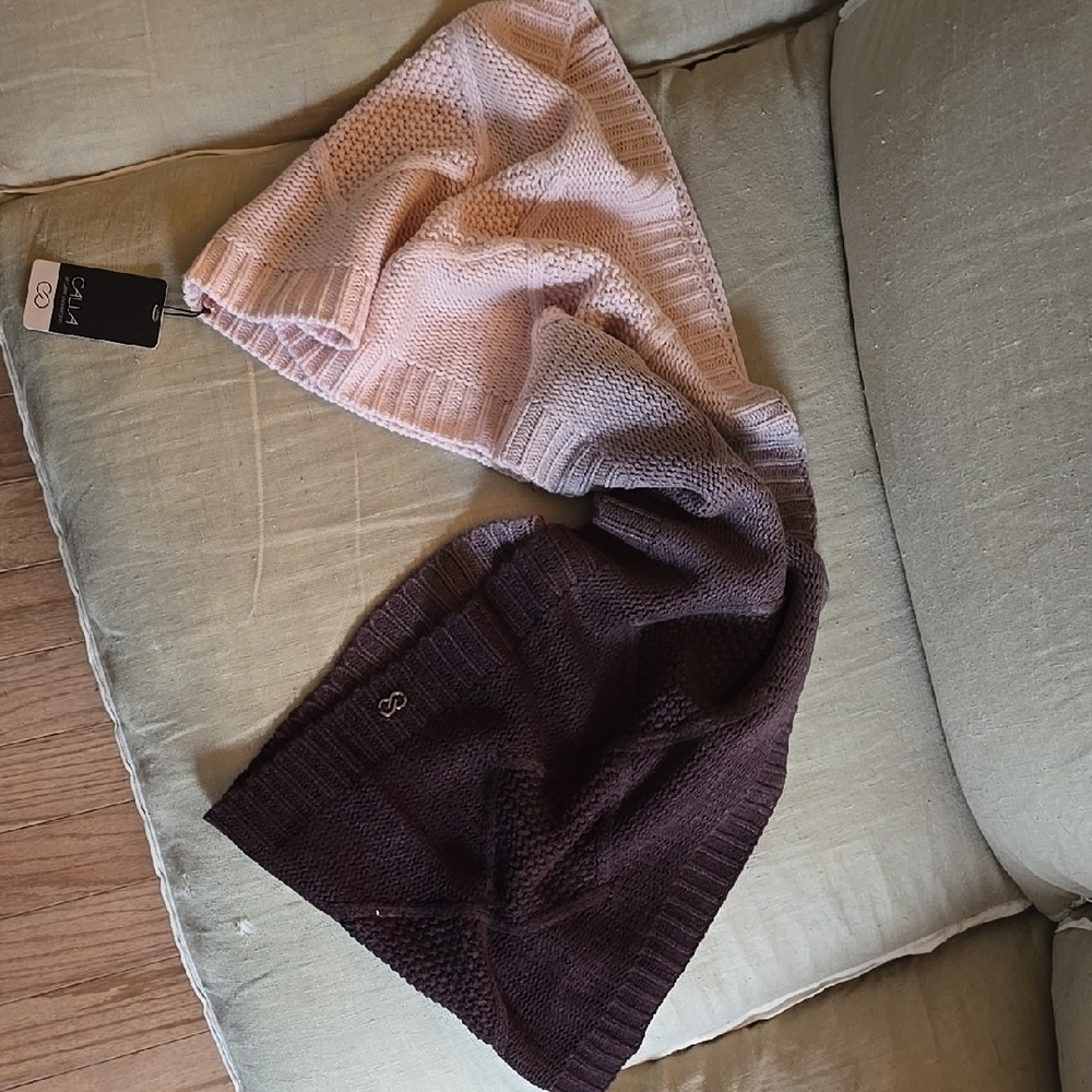 Ombre Knit Scarf in Pink and Plum